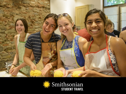 students making pasta