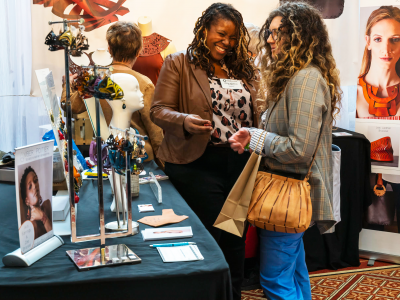 two women at the Smithsonian craft fair